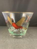 Glazen ijsemmer jaren 50 Hazel Atlas met fazanten, Antiek en Kunst, Ophalen of Verzenden