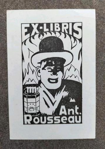 Exlibris Antoine Rousseau (lantaarn, man, bolhoed) beschikbaar voor biedingen