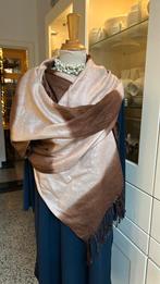 CASHMERE/SILK royale pashmina in oudroze/kastanje bruin, Maat 46/48 (XL) of groter, Nieuw, Ophalen of Verzenden, Pashmina