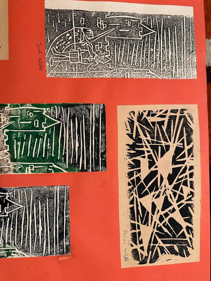 Lino Snijwerk Drukwerken Set, Antiek en Kunst, Kunst | Litho's en Zeefdrukken, Ophalen of Verzenden