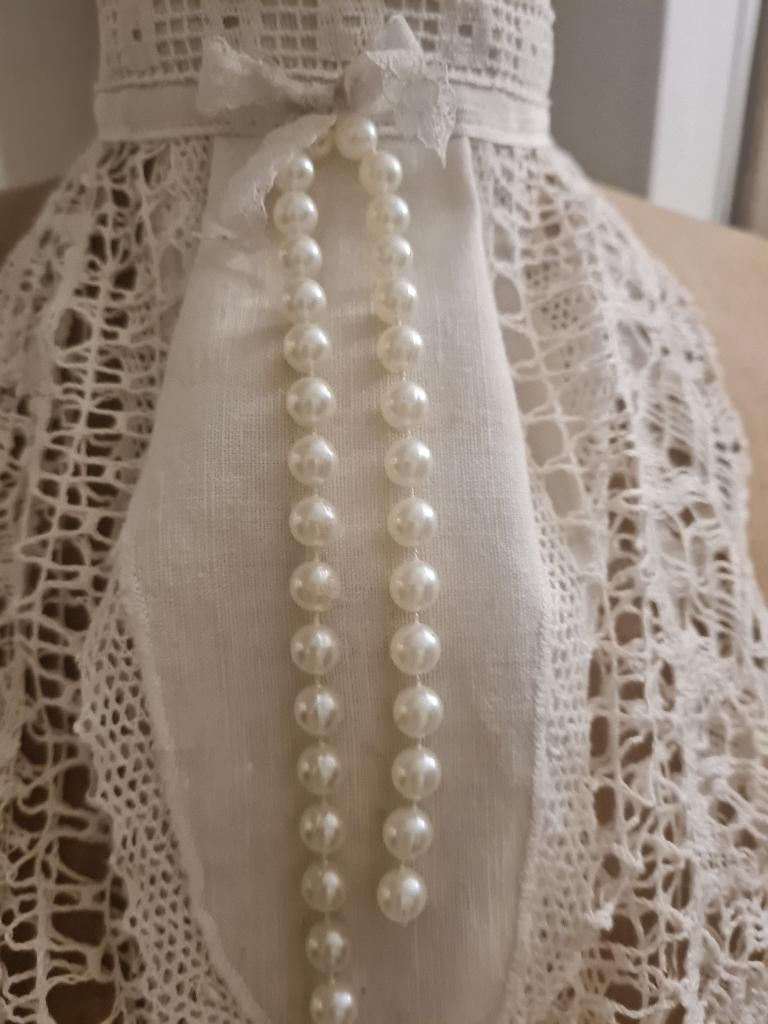 Vintage jabot met kunstparels, Ophalen of Verzenden
