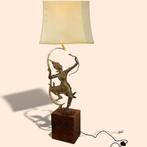 Italiaanse vintage vloerlamp messing brons Boho, Ophalen, Gebruikt, Metaal, 100 tot 150 cm