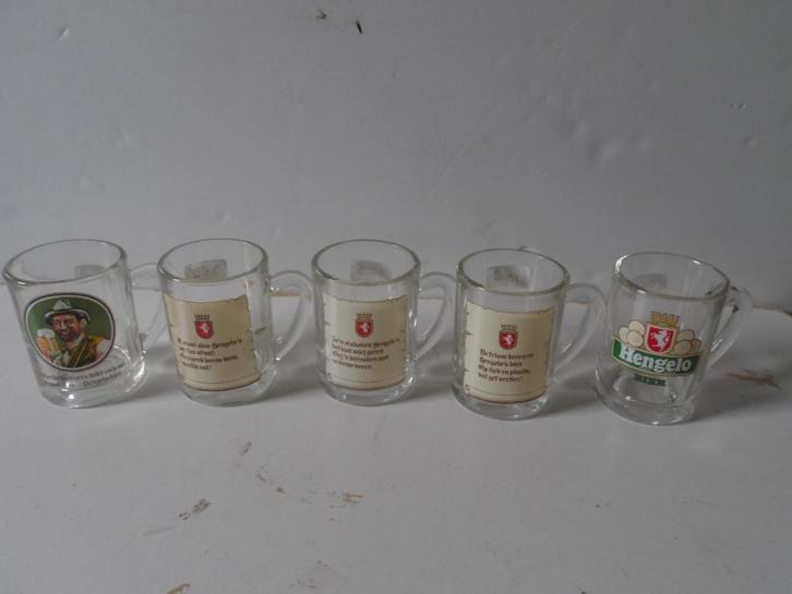 Hengelo bier proefglaasjes (nr.1)  4 stuks, Verzamelen, Biermerken, Nieuw, Overige typen, Overige merken, Ophalen of Verzenden