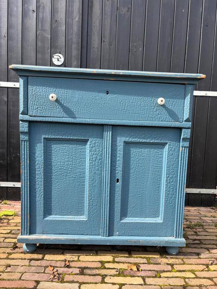 Franse Brocante Meidenkast - Dressoir, Huis en Inrichting, Kasten | Buffetkasten, Gebruikt, 100 tot 150 cm, 50 tot 75 cm, Met lade(s)