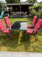 Tuinset met 4 stoelen inclusief kussens, Tuin en Terras, Tuinsets en Loungesets, Ophalen, Gebruikt