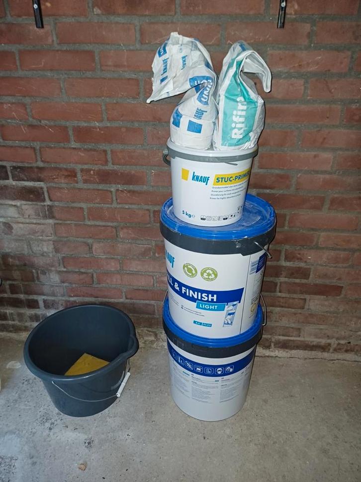 Restant Stucmateriaal - Knauf, Doe-het-zelf en Verbouw, Overige Doe-het-zelf en Verbouw, Zo goed als nieuw, Ophalen of Verzenden