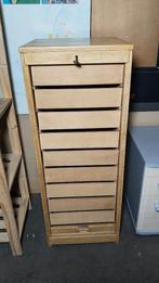 Houten archiefkast met roldeur en 9 lades, Ophalen, Minder dan 50 cm, Gebruikt, 100 tot 150 cm