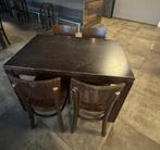 Tafels blokpoot lxbxh: 120x80x76 met 4 stoelen, Huis en Inrichting, Tafels | Eettafels, Ophalen, Rechthoekig, 50 tot 100 cm