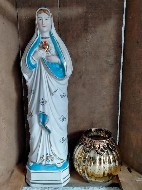 Maria Heilig Hart biscuit porselein, Antiek en Kunst, Antiek | Religie, Ophalen of Verzenden