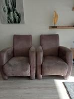 2 Taupe Fauteuils - Gebruikt, Nog Goed!, Ophalen, Gebruikt, 75 tot 100 cm, 75 tot 100 cm