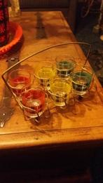 jaren 60 retro setje met 6 borrelglaasjes, Verzamelen, Retro, Ophalen of Verzenden, Overige typen