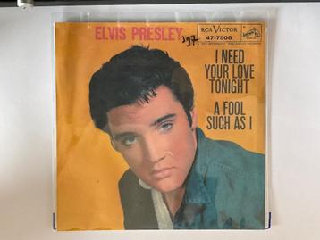 ELVIS PRESLEY: I NEED YOUR LOVE TONIGHT - A FOOL SUCH.. VG+ beschikbaar voor biedingen