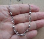 zilveren ketting met open schakels en bolletjes [400], Sieraden, Tassen en Uiterlijk, Verzenden, Zo goed als nieuw, Zilver, Zilver