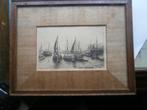 ANVERS, Kattendijck, Mooie Aquarel met Zeilschepen, Antiek en Kunst, Ophalen of Verzenden