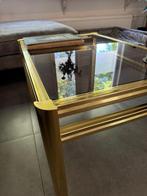 Vintage gouden tafel met rookglas, Huis en Inrichting, Ophalen, Gebruikt, 50 tot 100 cm, Minder dan 100 cm
