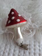 Oude vintage paddestoel op knijper kerstbal jaren 70, Ophalen, Zo goed als nieuw