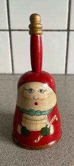 Prachtig oude houten vintage kerstbel bel kerstman, Diversen, Kerst, Ophalen of Verzenden, Zo goed als nieuw