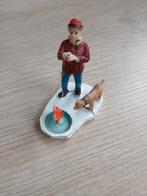 Kerstdorp visser bij wak met hond, Ophalen of Verzenden, Zo goed als nieuw