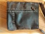 Stoere buffel leren schoudertas dames - A4 formaat, Ophalen of Verzenden, Zo goed als nieuw, Bruin, Schoudertasje