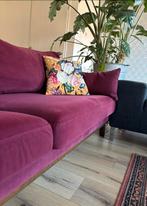 Paarse Velours Zitbank - 3-zits, Huis en Inrichting, Ophalen, Driepersoons, 75 tot 100 cm, Zo goed als nieuw
