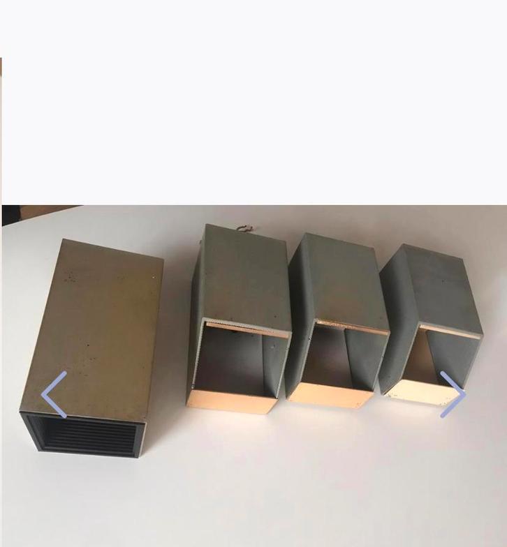 Bossche School - Vintage 4x Spots, Huis en Inrichting, Lampen | Spots, Zo goed als nieuw, Metaal of Aluminium, Ophalen of Verzenden