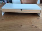 Monitor standaard IKEA ELLOVENMonitorstandaard met lade, wit, Ophalen, Zo goed als nieuw