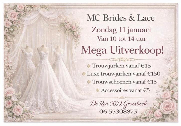 Mega uitverkoop!!! Trouwjurken vanaf €15!!!!, Kleding | Dames, Trouwkleding en Trouwaccessoires, Nieuw, Trouwjurk, Wit, Ophalen