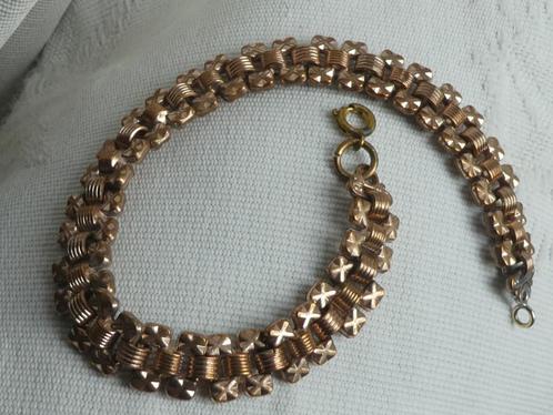 Antieke schakel armband, Sieraden, Tassen en Uiterlijk, Antieke sieraden, Armband, Goud, Verguld, Verzenden
