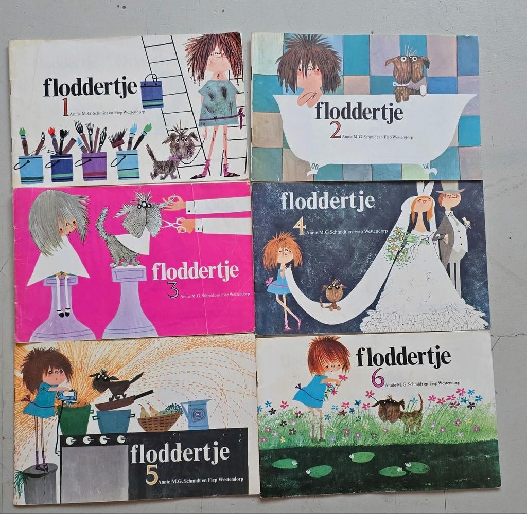 Verzamelboekjes uit 1968: Nutricia Floddertje, 1 t/m 6, Ophalen of Verzenden, Gelezen, Fiep Westendorp, Prentenboek