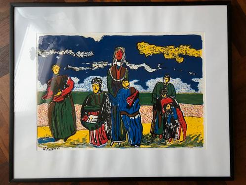 Kleurrijke Lithografie van Hans Kuiper – Een Unieke Aanwinst, Antiek en Kunst, Kunst | Litho's en Zeefdrukken, Ophalen of Verzenden