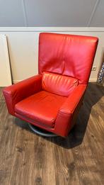 Rood leren stoel, Huis en Inrichting, Ophalen, Gebruikt, Leer, Modern