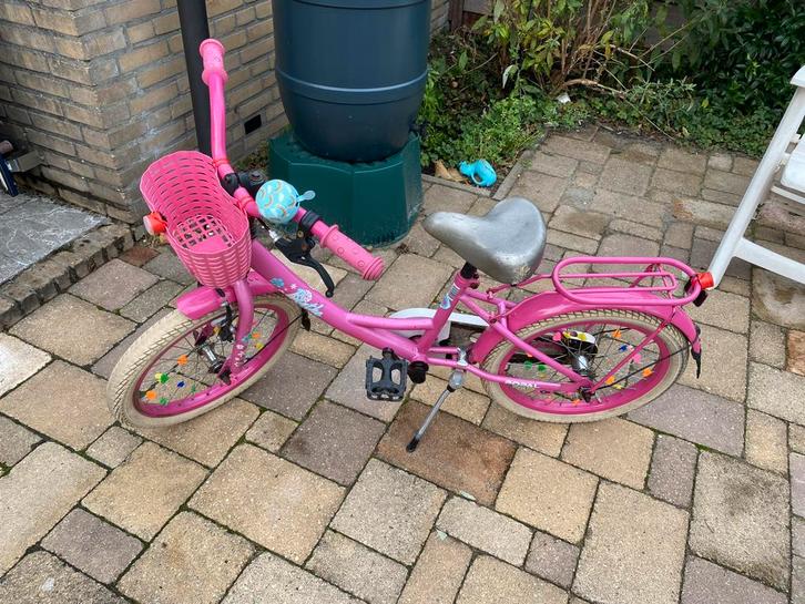 Roze kinderfiets 18 inch, Fietsen en Brommers, Fietsen | Meisjes, Gebruikt, 18 inch, Handrem, Ophalen