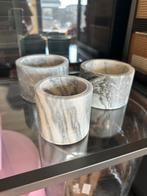 Marmeren houders 3x, Ophalen of Verzenden, Gebruikt, Overige materialen, Minder dan 25 cm
