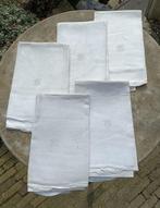 Antieke linnen mangeldoek roldoek monogram FK 107x46 (BT8), Ophalen of Verzenden, Gebruikt, Wit