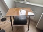 Vintage houten trolley op wielen met formica blad, Huis en Inrichting, Ophalen of Verzenden, Gebruikt, 25 tot 50 cm, 50 tot 100 cm