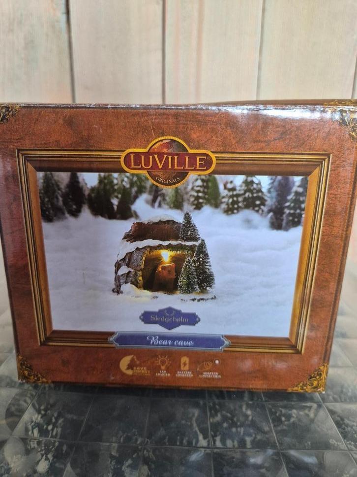 kerstdorp Luville grot met beren, Diversen, Kerst, Zo goed als nieuw, Ophalen of Verzenden