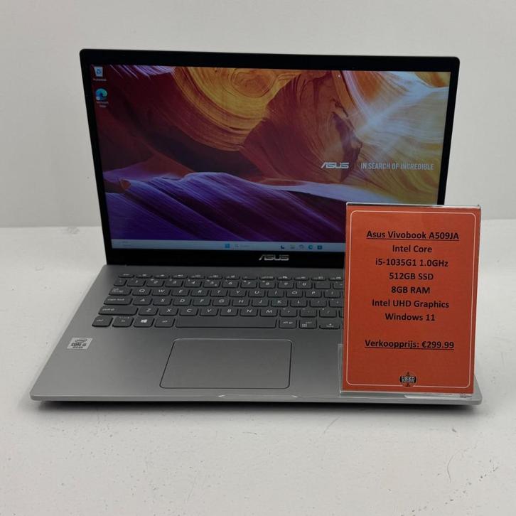 Asus Vivobook A509JA Laptop | i5-1035G1 512GB SSD 8GB RAM |, Computers en Software, Windows Laptops, Zo goed als nieuw, 15 inch