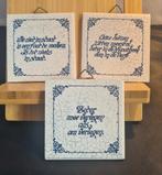 3 vintage tegeltjes met spreuken, Ophalen of Verzenden, Zo goed als nieuw