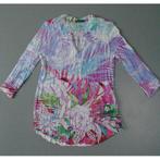 Cassis S/36 tuniek top wrinkle 3/4 mouw wit roze mintblauw, Wit, Zo goed als nieuw, Maat 36 (S), Verzenden