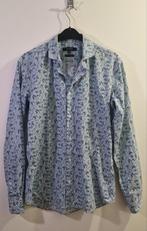 Overhemd met patroon L slim fit lichtblauw, Ophalen of Verzenden, Zo goed als nieuw, Blauw, Halswijdte 41/42 (L)