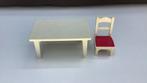 Playmobil witte tafel met witte stoel roze zitting meubels, Ophalen, Gebruikt, Los playmobil