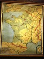 Oude landkaart van Frankrijk 1955, Ophalen of Verzenden, Natuur en Biologie