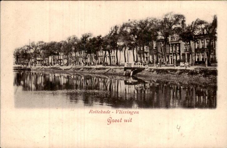 Vlissingen - Rottekade, Verzamelen, Ansichtkaarten | Nederland, Ongelopen, Zeeland, Voor 1920, Ophalen of Verzenden