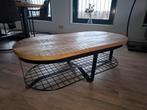 Salontafel ovaal mangohout en metaal 120x60x40, Huis en Inrichting, Tafels | Salontafels, Ophalen, 100 tot 150 cm, 50 tot 100 cm