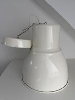 Industriële witte hanglamp, Ophalen of Verzenden, Gebruikt, Metaal, Minder dan 50 cm