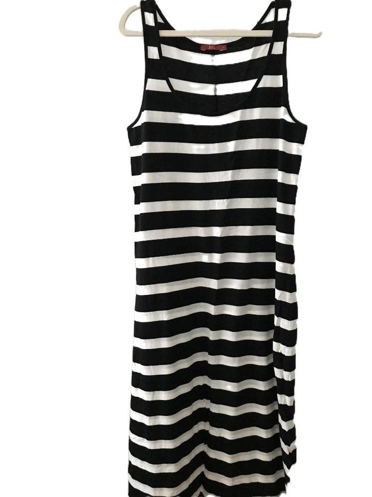 NIEUW EDC ESPRIT lange jurk zwart wit XL, Kleding | Dames, Jurken, Nieuw, Maat 42/44 (L), Zwart, Onder de knie, Verzenden