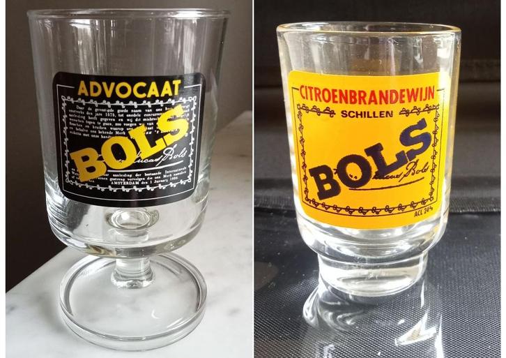 5 Bols Advocaat en 1 Jenever glaasje., Verzamelen, Glas en Borrelglaasjes, Zo goed als nieuw, Overige typen, Ophalen of Verzenden