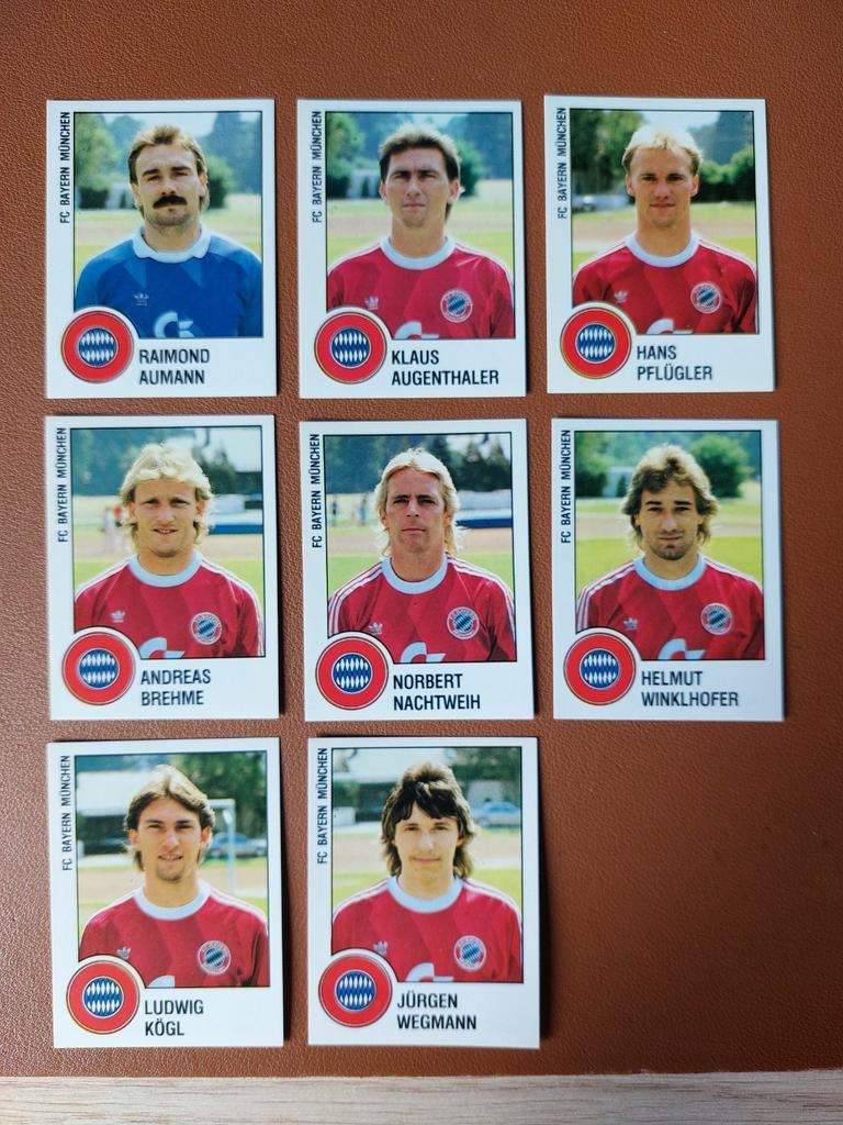 panini fussball 1988 fc bayern munchen 8 plaatjes, Ophalen of Verzenden, Zo goed als nieuw, Plaatje