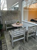 Houten tuinset bank met stoelen, Tuin en Terras, Tuinsets en Loungesets, Ophalen, 4 zitplaatsen, Gebruikt, Hout
