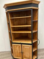 Houten hoekkast met deuren en planken, Huis en Inrichting, Kasten | Buffetkasten, Ophalen, Gebruikt, 50 tot 100 cm, 25 tot 50 cm